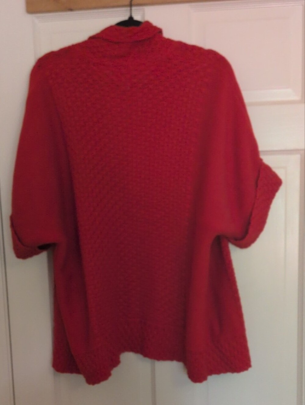 Ruby Rd. Coral-Red Open Front Knit Cardigan - Picture 5 of 5